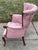 Vintage Pink Floral Channel Back Upholstered Chair For Sale - Image 10 of 13