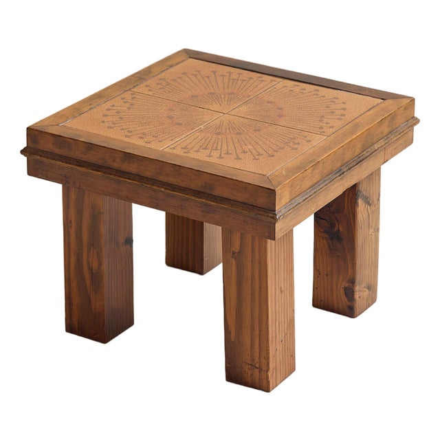 1960s The Danish Tile Top Low Side Table For Sale