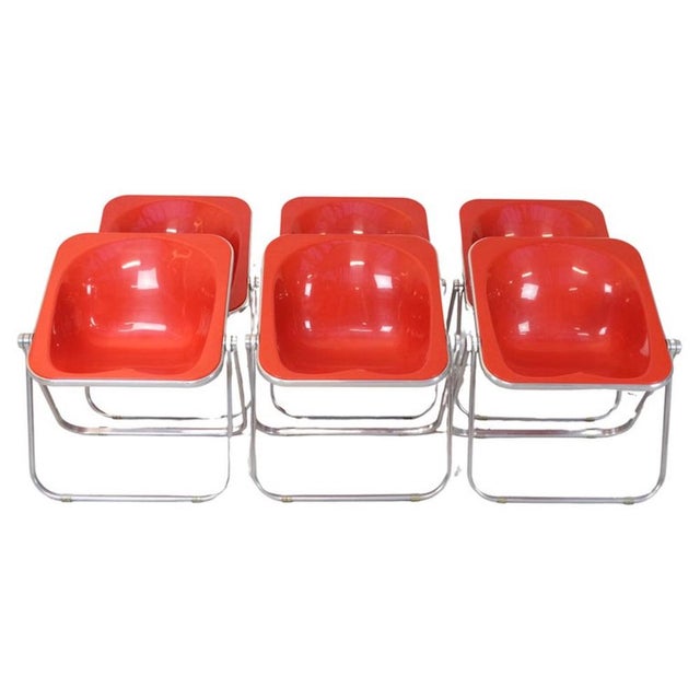 Folding Armchairs Plona Model by Giancarlo Piretti for Anonima Castelli, 1970s, Set of 6 For Sale - Image 14 of 14