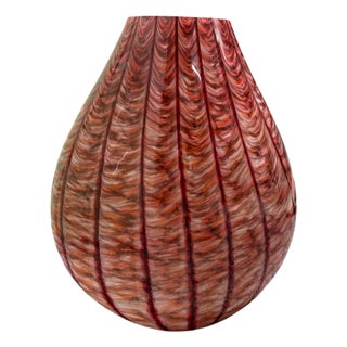 Murano Glass Red Urn Lamp, 1950s For Sale