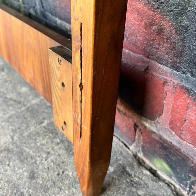 Brass Kipp Stewart for Drexel Declaration Walnut Full Size Headboard and Footboard For Sale - Image 8 of 12