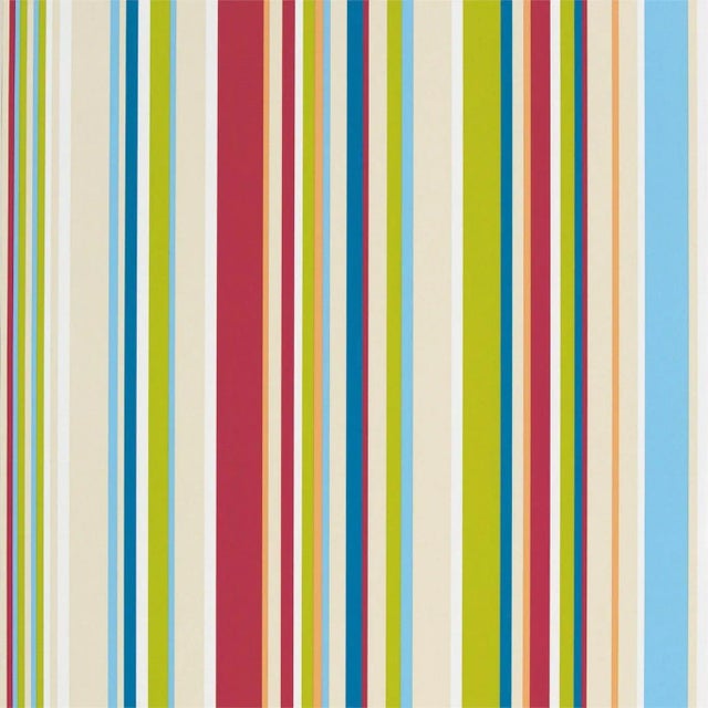 Harlequin Rush Wallpaper in Strawberry Sailor Blue Apple And Neutrals For Sale