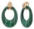 14k Yellow Gold Door Knocker Drop Earrings With Carved Malachite and Diamonds, A Pair For Sale