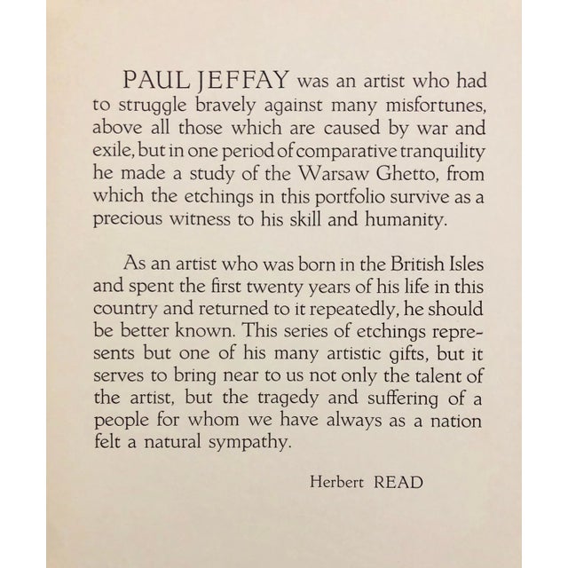 1950s Paul JeffayJudaica Jewish Shtetl Etching Hasidic Rabbi, Meditation Vintage Chassidic Print, c.1950's For Sale - Image 5 of 6