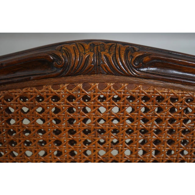 Brown French Louis XV Style Double Cane Mahogany Magazine Rack For Sale - Image 8 of 12