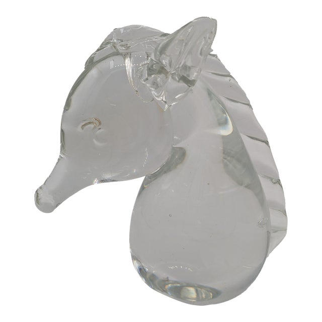 Mid 20th Century Hand-Blown Modern Glass Horse Head For Sale