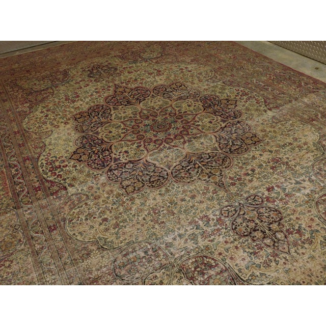 1900 Antique Persian Kerman Lavar Rug- 9′ × 14′ For Sale - Image 4 of 12