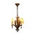 Lovely candle chandelier in cast bronze and original finish. All new electrical. Blue and orange accents on the bronze...