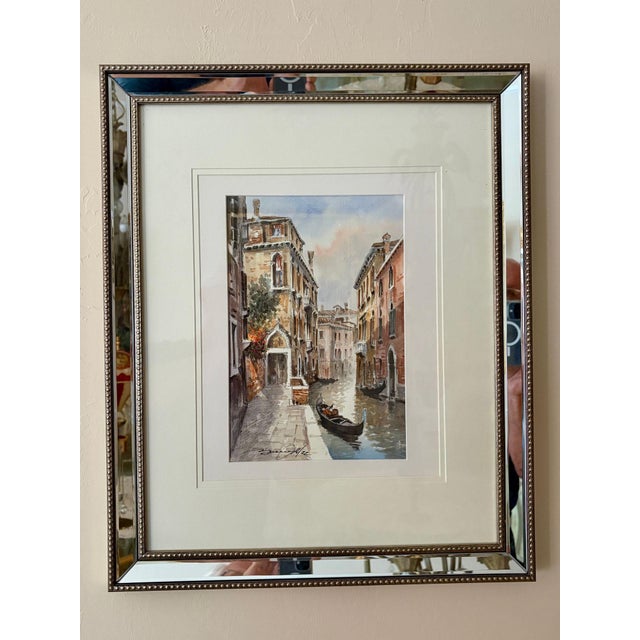 2010s Venetian Watercolor Painting For Sale - Image 5 of 5