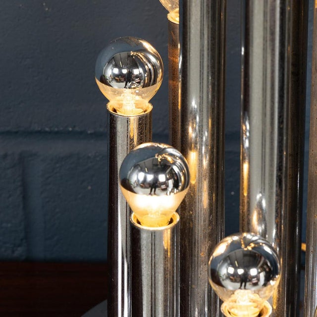 Vintage 20th Century Italian Chrome Multi-Light Table Lamp from Reggiani, 1970s For Sale - Image 16 of 18