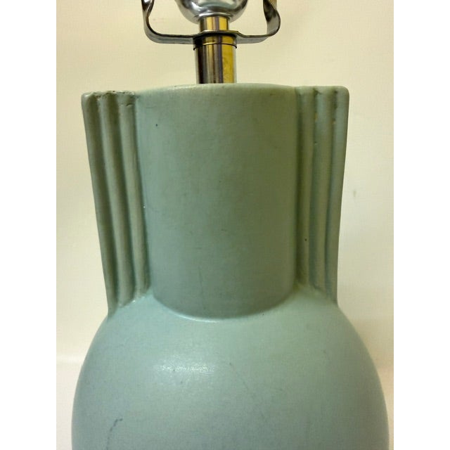 Art Deco Vintage Art Deco Style Mint Green Ceramic Table Lamp Base – 11.5" For Sale - Image 3 of 16