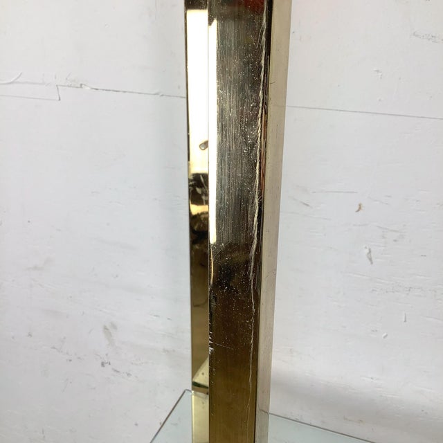 Vintage Modern Brass and Glass Étagère With Sculptural Frame For Sale - Image 10 of 12
