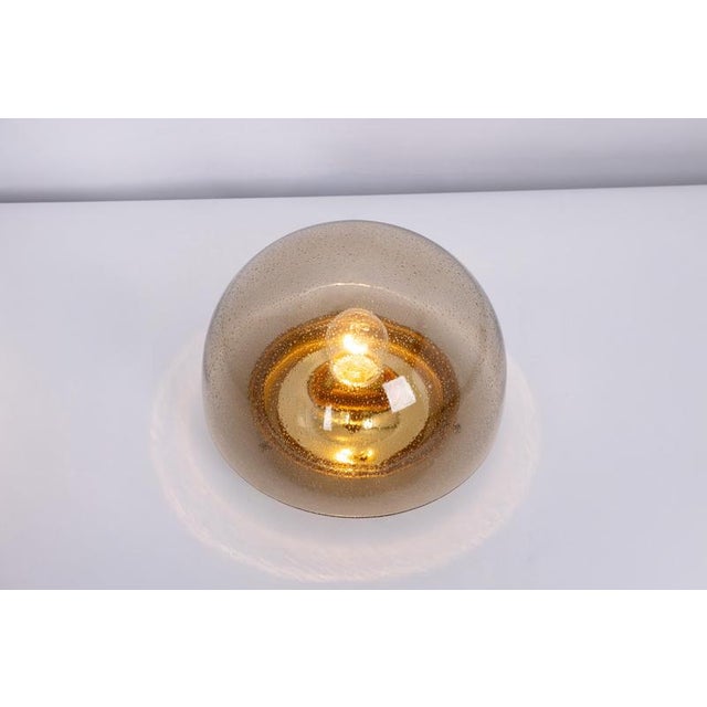 Mid-Century Modern Flush Mount in Smoked Glass from Limburg, Germany, 1970s For Sale - Image 14 of 15