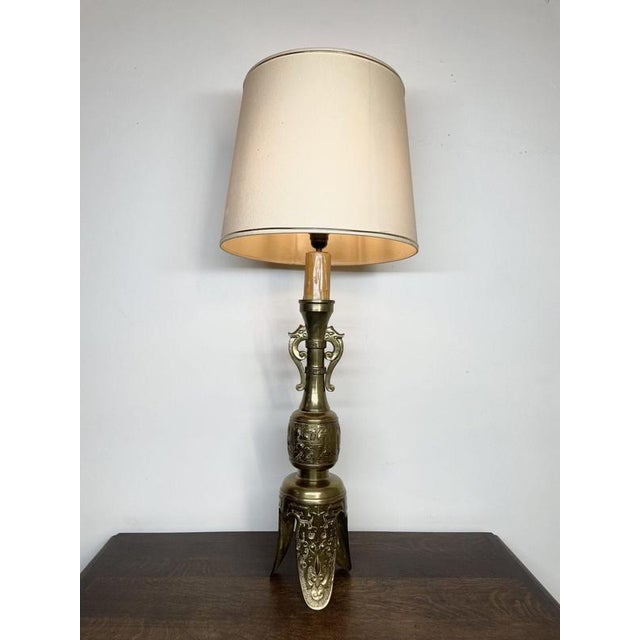 A Very Large Brass Table Lamp. For Sale - Image 3 of 7