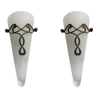 1960s Conical Murano Sconces, a Pair For Sale