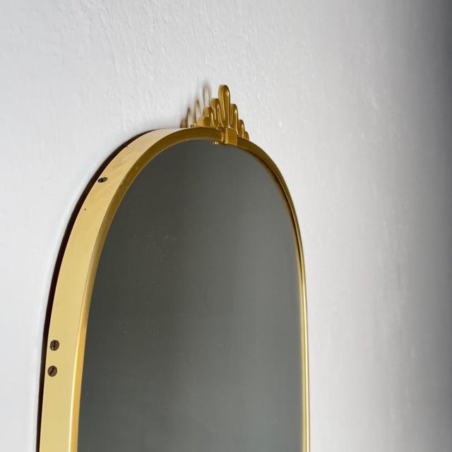 Brass and Glass Mirror attributed to Gio Ponti / E. Müller Glas, 1950s For Sale - Image 10 of 18