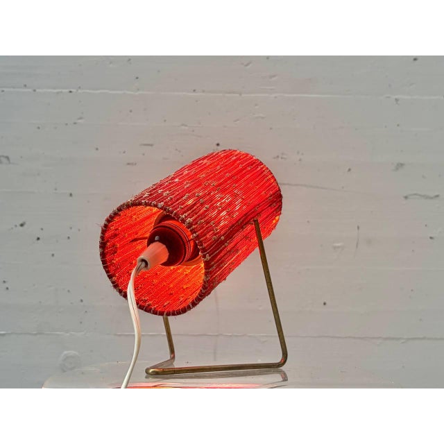 Table Lamp with Fabric Shade and Brass Frame, 1960s For Sale - Image 9 of 16