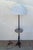Early 20th Century Vintage Regency Style 2 Light Embellished Bronze Floor Lamp With Attached Marble Table and Shade For Sale - Image 5 of 15