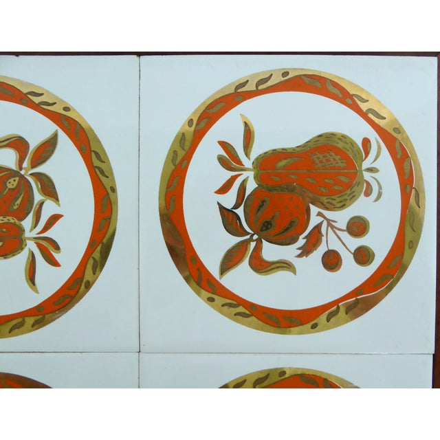 Georges Briard Attributed Georges Briard Mid Century Modern Small Wood Side Table W. Tile Top. C. 1969 For Sale - Image 4 of 16