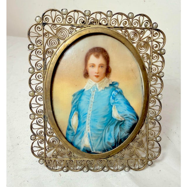 Up for sale is a wonderful antique 2 sided 19th century original miniature oil painting. They're done with a realistic...