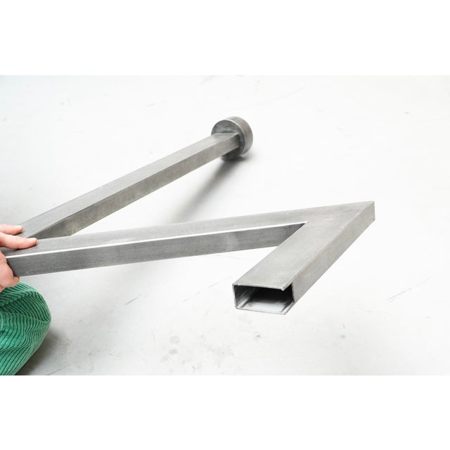 Handmade Architectural Steel Candlestick by Roger Bonduel, Belgium, 1960s For Sale - Image 6 of 15