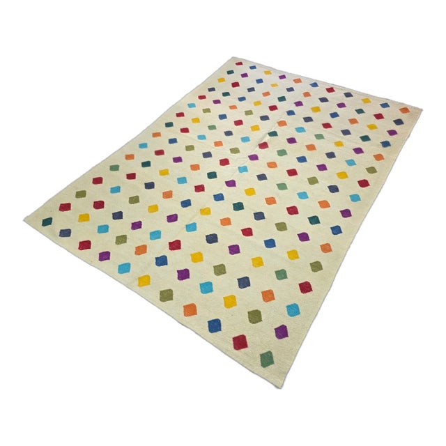 Hand-Woven Wool Art Tapestry After Damien Hirst "Opium" Spot Painting For Sale - Image 4 of 8