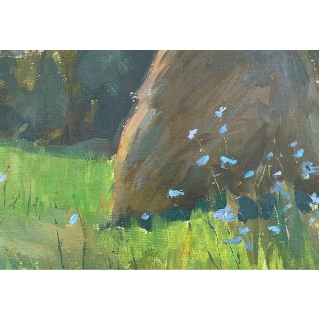 Rural Landscape Antique Painting Original Soviet Art Ukrainian Artist Sokolovsky G. 35-50 1980s For Sale - Image 4 of 6