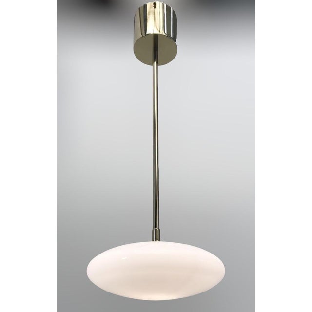 Not Yet Made - Made To Order Uno Polished Brass Glossy White Shade Pendant by Fabio LTD For Sale - Image 5 of 7