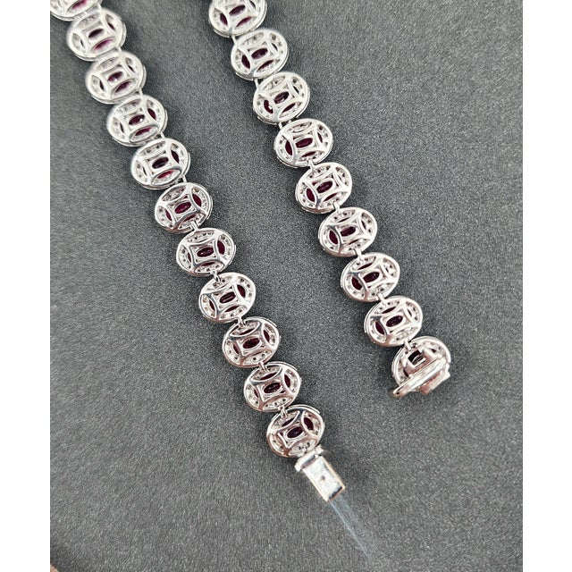 30.20 Ct Natural Ruby & Diamond Necklace For Sale In Chicago - Image 6 of 8