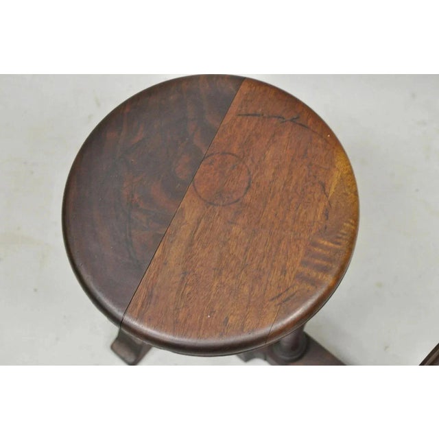 Jacobean Antique Jacobean Walnut Shoe Shine Box Stool Vintage Retail Store Decor Footrest For Sale - Image 3 of 8