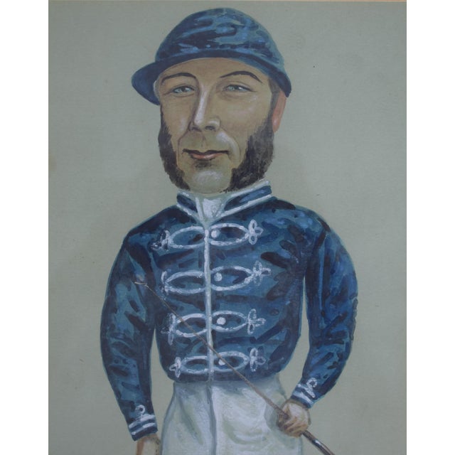 Traditional John Osborne (1833-1922) Jockey Pastel Watercolour Caricature Portrait by Nap For Sale - Image 3 of 7