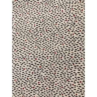 Vintage Schumacher 1980 Black Red Dot Pattern Fabric Remnant 1 Yard For Sale
