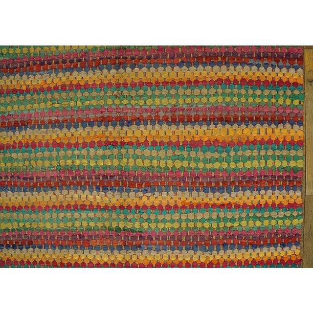 American 1950s Multicolor Stripe Modern Vintage American Braided Rug 8'4" X 11' Flatweave Wool Carpet For Sale - Image 3 of 6