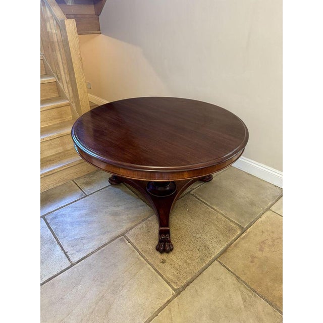 Fantastic quality antique Victorian mahogany tilt top dining table, having a fantastic quality circular shaped mahogany...