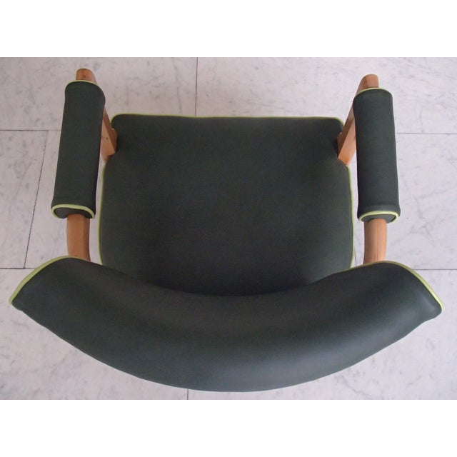 1930s Desk Chair with Green Leather Seat and Light Piping, 1930s For Sale - Image 5 of 12
