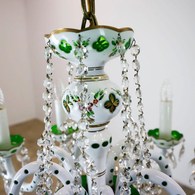1960s Italian Vintage Porcelain Basket Chandelier For Sale - Image 6 of 15