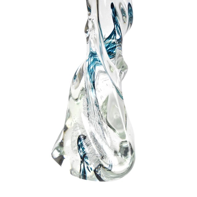 Vintage Large Swirling Blown Glass Abstract Sculpture by Rollin Karg For Sale In Chicago - Image 6 of 12