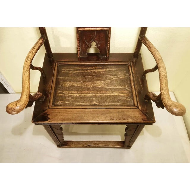 Antique Chinese High Back Arm Chairs, Circa 1800-1849 - A Pair For Sale - Image 10 of 11