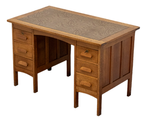 Dutch Arts & Crafts Oak Desk, 1890s