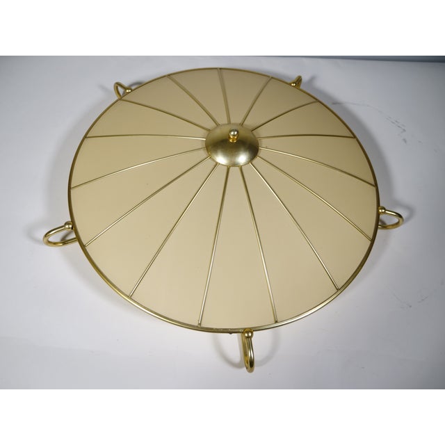 Art Deco Ceiling Lamp in Metal and Fabric from Erco, 1950s For Sale - Image 9 of 9