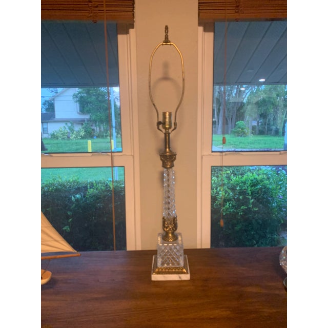 1950s 1950s Hollywood Regency Crystal Table Lamp For Sale - Image 5 of 5