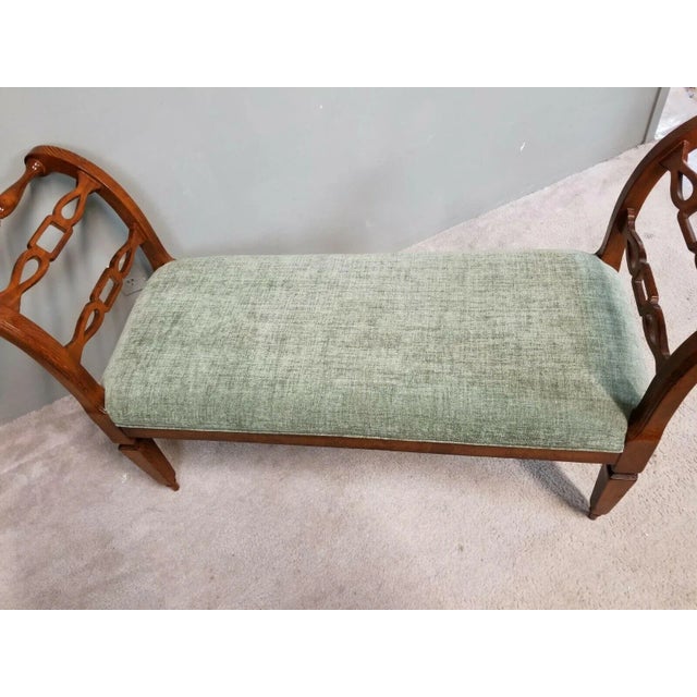 Wood Baker Milling Road Traditional Italian Upholstered Bench For Sale - Image 7 of 12