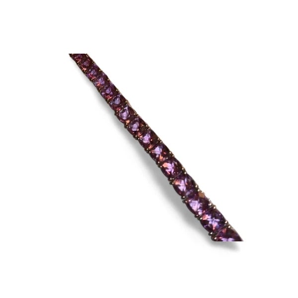 Modern Late 20th Century Sterling Silver 925 Cushion Cut Natural Amethyst Flexible Bracelet For Sale - Image 3 of 3