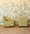 Lovely pair of custom upholstered english roll arm chairs with down fill, and contrast slate blue piping. Excellent...