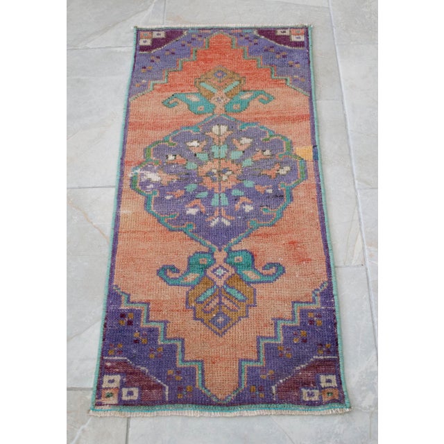 Hand Knotted Door Mat, Entryway Rug, Bath Mat, Kitchen Decor, Small Rug, Turkish Rug - 1′4″ × 2′11″ For Sale - Image 10 of 12