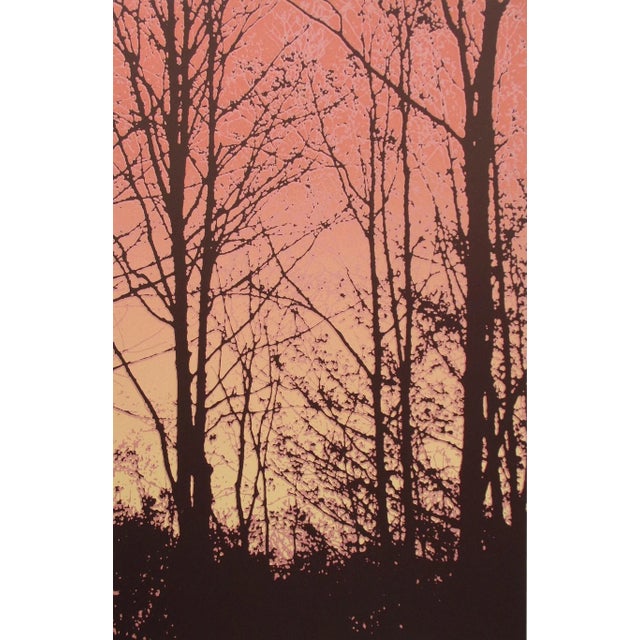 1980s 1980s Scott Nellis "Branching I &Ii B" Red Signed Numbered Fine Art Diptych Serigraphs - a Pair For Sale - Image 5 of 12