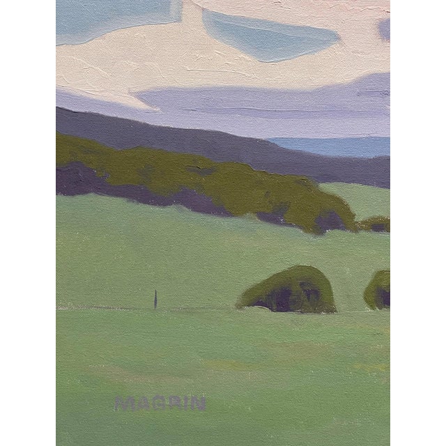 Endless Return by Michael Magrin | Oil on Linen Landscape with clouds and rolling hills For Sale - Image 4 of 5