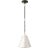 Thomas O'Brien for Visual Comfort Signature Goodman Petite Hanging Shade in Bronze & Hand-Rubbed Antique Brass with Antique White Shade For Sale