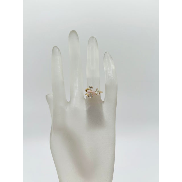 Modern Pear Shape Diamond Ring in 14k Yellow Gold, Size 6.5 For Sale - Image 3 of 7