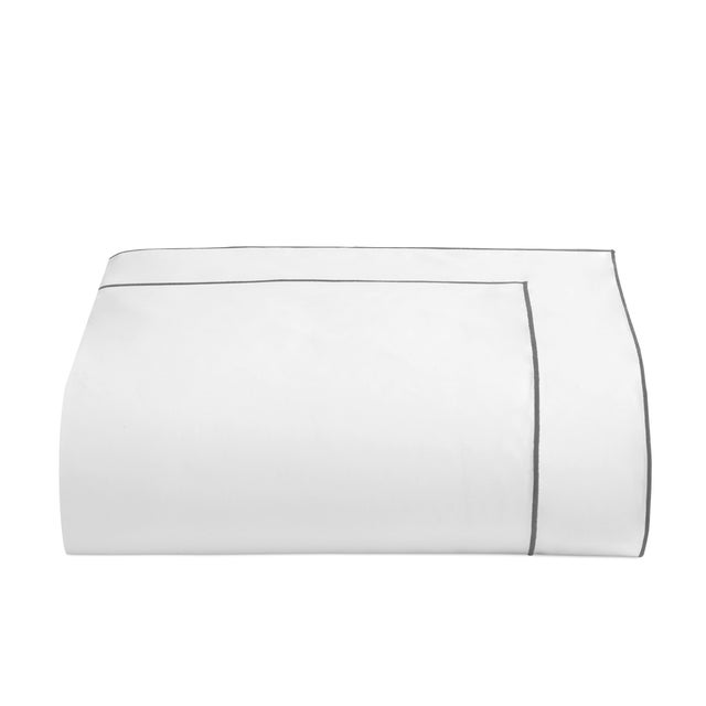 2020s Salerno Bedding King Duvet Cover in White/Grey For Sale - Image 5 of 5